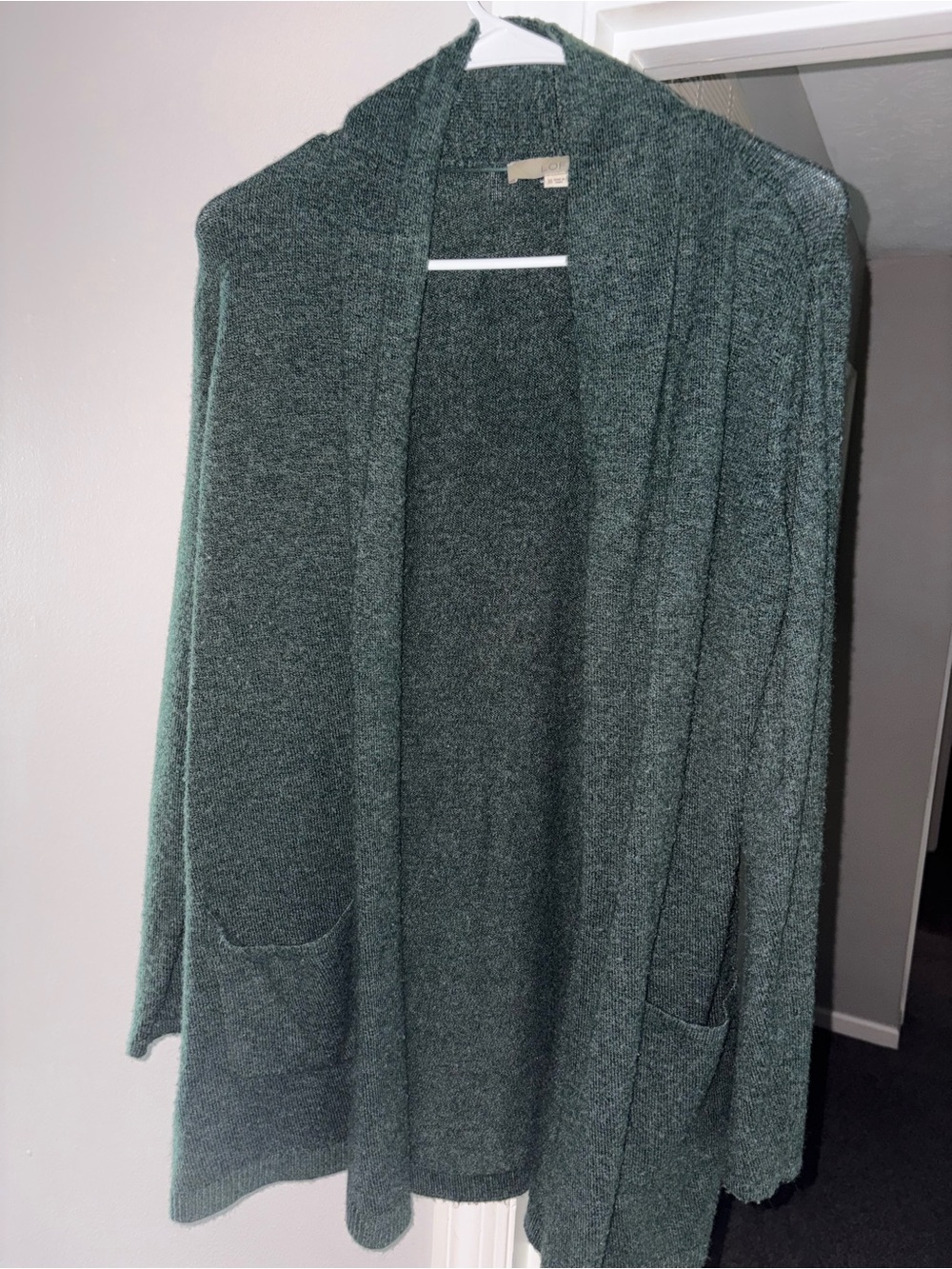 LOFT Dark Green Open-Front Women’s Cardigan